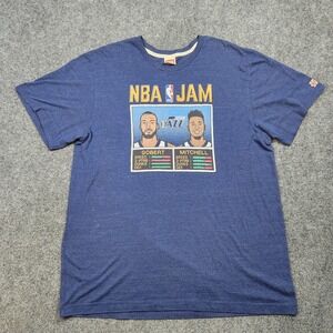 Utah Jazz Shirt Mens XL Blue NBA Basketball Gobert Mitchell‎ NBA Jam Tee Homage